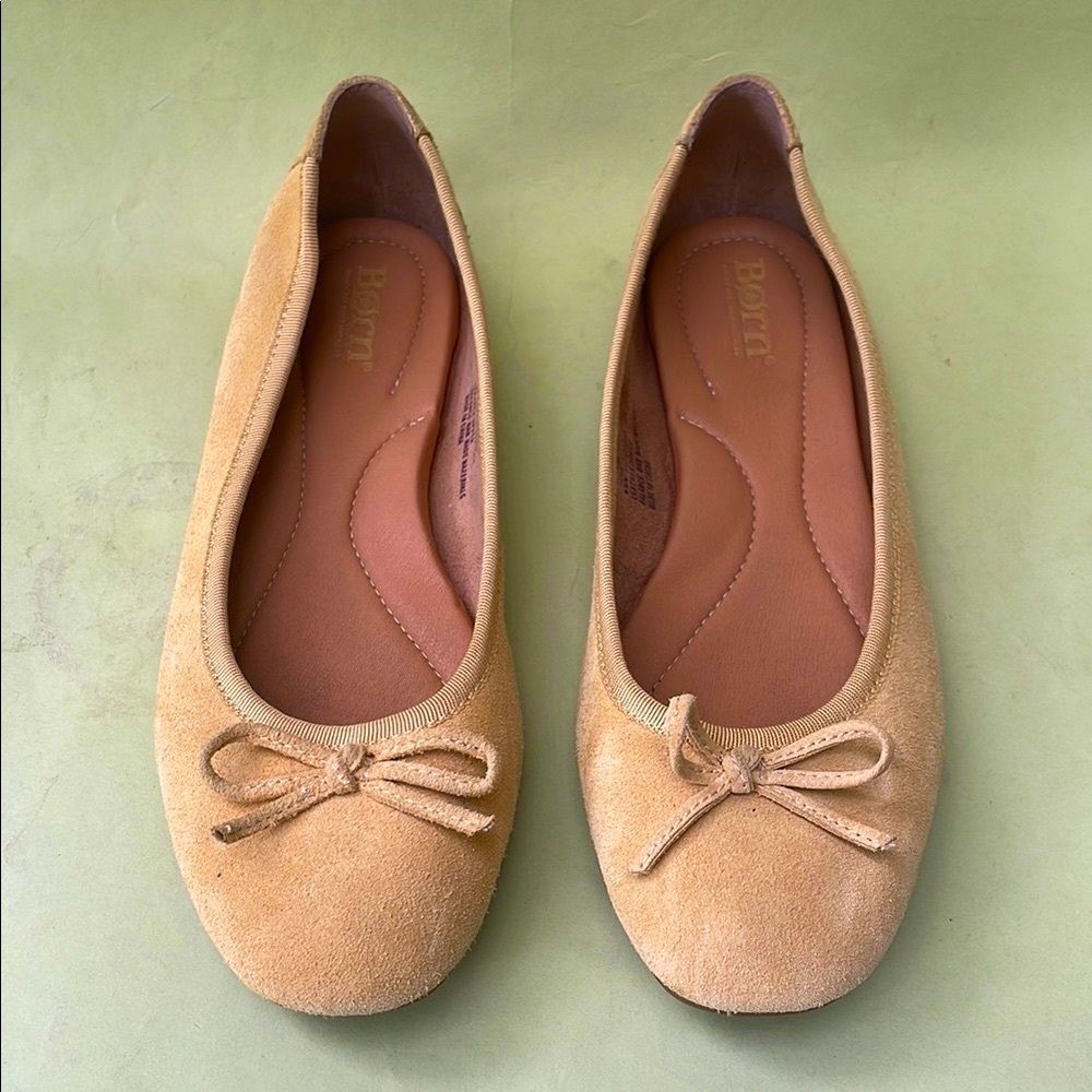 New Born Women's Tan Suede Ballet Flats